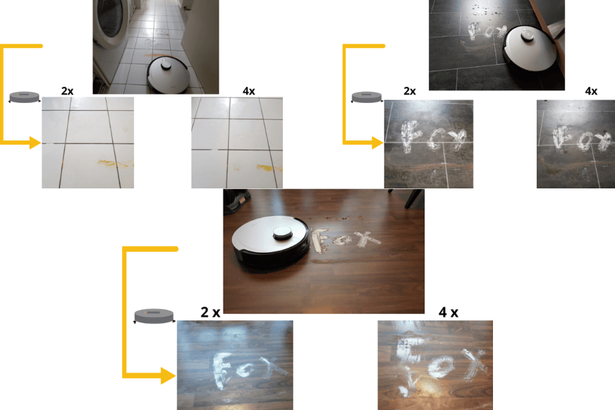 Результат влажной уборки Ecovacs Deebot X1 OMNI